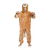 ✅ Schnell bequem verkleidet Kostümplanet® Löwenkostüm Herren Löwe Verkleidung Karneval Löwen Kostüm Jumpsuit Fasching Plüsch Overall Kostüme Erwachsene Männer Anzug Größe 52/54