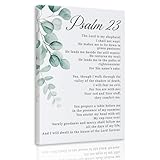 Dytila Psalm 23 Christian Wall Art, Bible Verses Pictures, Positive Scripture Wall Decor, Inspirational Quotes Paintings, Religious Artwork for Prayer Room Office Church Decor Framed 16x24 inch