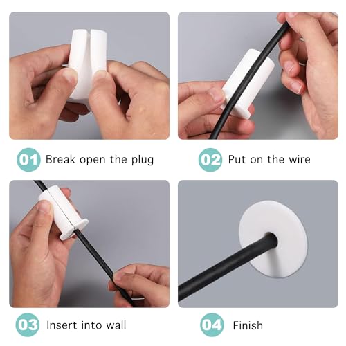 4PCS Kabelführungsset für Starlink, Wanddurchführungen für Wanddurchführung Kabel für Starlink Kabelrouter und Ethernet Adapter (Grau)