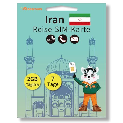 Reise-SIM für den Iran, 2 GB Daten, 7 Tage Gültigkeit – Sofortige Aktivierung, Keine Roaming-Gebühren – Bleiben Sie in ganz Persien in Verbindung