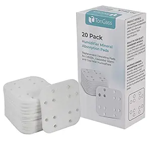 TonGass (20-Piece) Humidifier Mineral Absorption Pads (White) - Replacement Descaling Pads Compatible with LV600S/OasisMist Warm and Cool Mist Humidifiers - Prevent Mineral Buildup