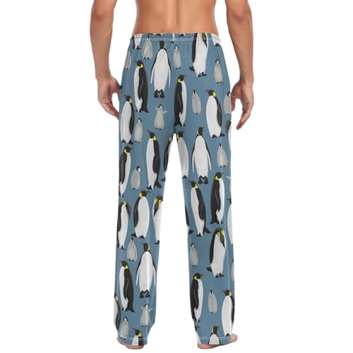 Emperor Penguins Pajama Pants Blue Cute Chicks Men's Pajama Bottoms Lounge Sleepwear PJs Casual Sleep Pants L2