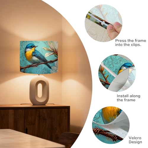 Image of Nuxovilar Lamp Shades Set of 2, 13 inch Top x 13 inch Bottom x 10 inch High (Spider) | Floor lamp shades magnolia bird design living room office art studio light covers (Magnolia)