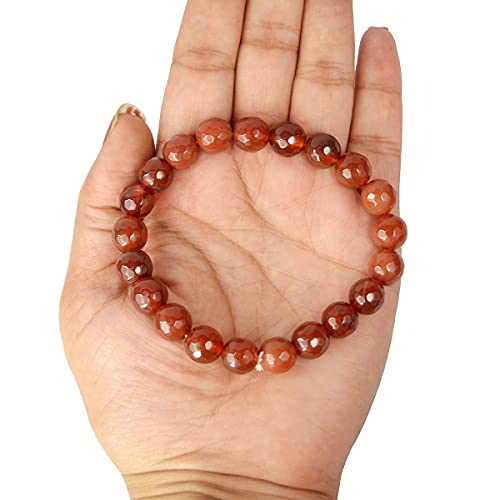 Image of Reiki Crystal Products Certified Natural Crystal Stone Diamond Cut /Faceted 10 mm Beads Bracelet for Men & Women | Reiki Charged Gemstone Jewellery | Multiple Stone Variants Available
