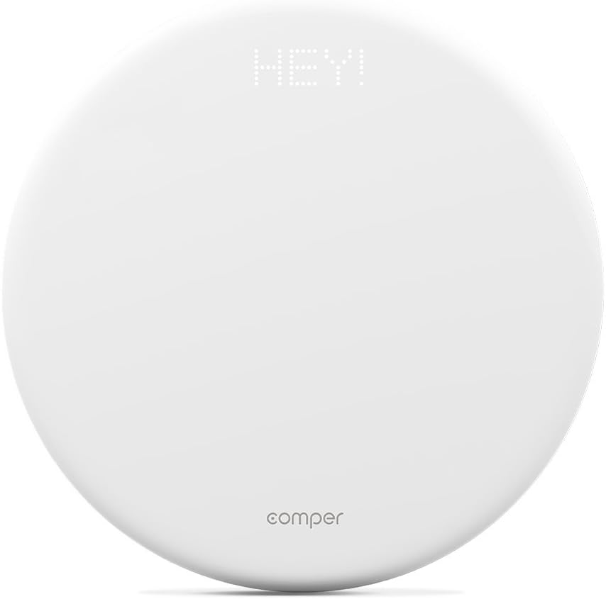 Comper Smart Scale Bluetooth Digital Weight Bathroom Scale with App to Manage Weight, BMI for Whole Family & Pregnancy Women & Baby, White, Round, 400 Pounds