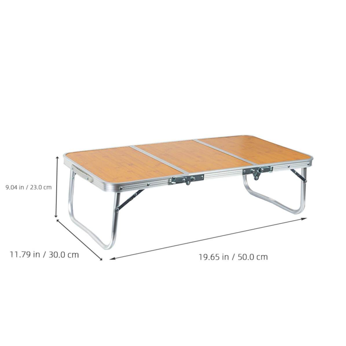 Lurrose Tavolo da Campeggio Tavolino Portatile Versatile in Alluminio e Bambù Pieghevole Leggero e Facile da Trasportare, per Pesca e Attività All'aperto per Picnic