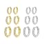 Gold+Silver-6Pairs-8/10/12mm-CZ