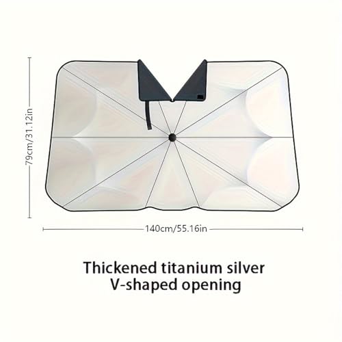 Parasol para Parabrisas contra Calor Extremo Sombrilla de Coche Plegable para Proteger el Salpicadero 6