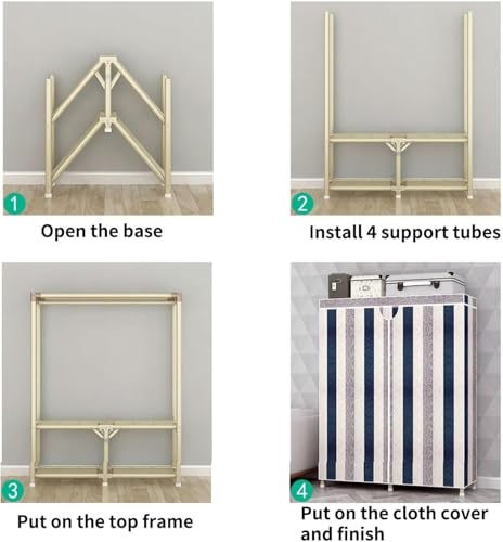 Organizador de armario plegable con compartimentos y barra colgante para almacenamiento de dormitorio