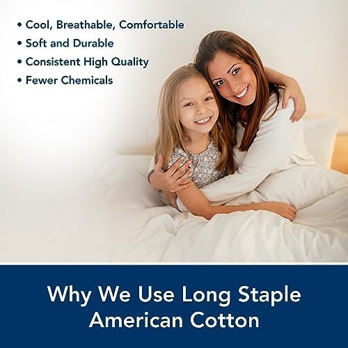USA Bedding Luxury Hotel Quality Sheets, 72% American Long Staple Cotton & Poly Percale Blend. Crisp, White, 4 Piece Queen Deep Pocket Fitted Flat Sheet, 2 Standard Pillowcases.100% Made in The USA. - Image 4