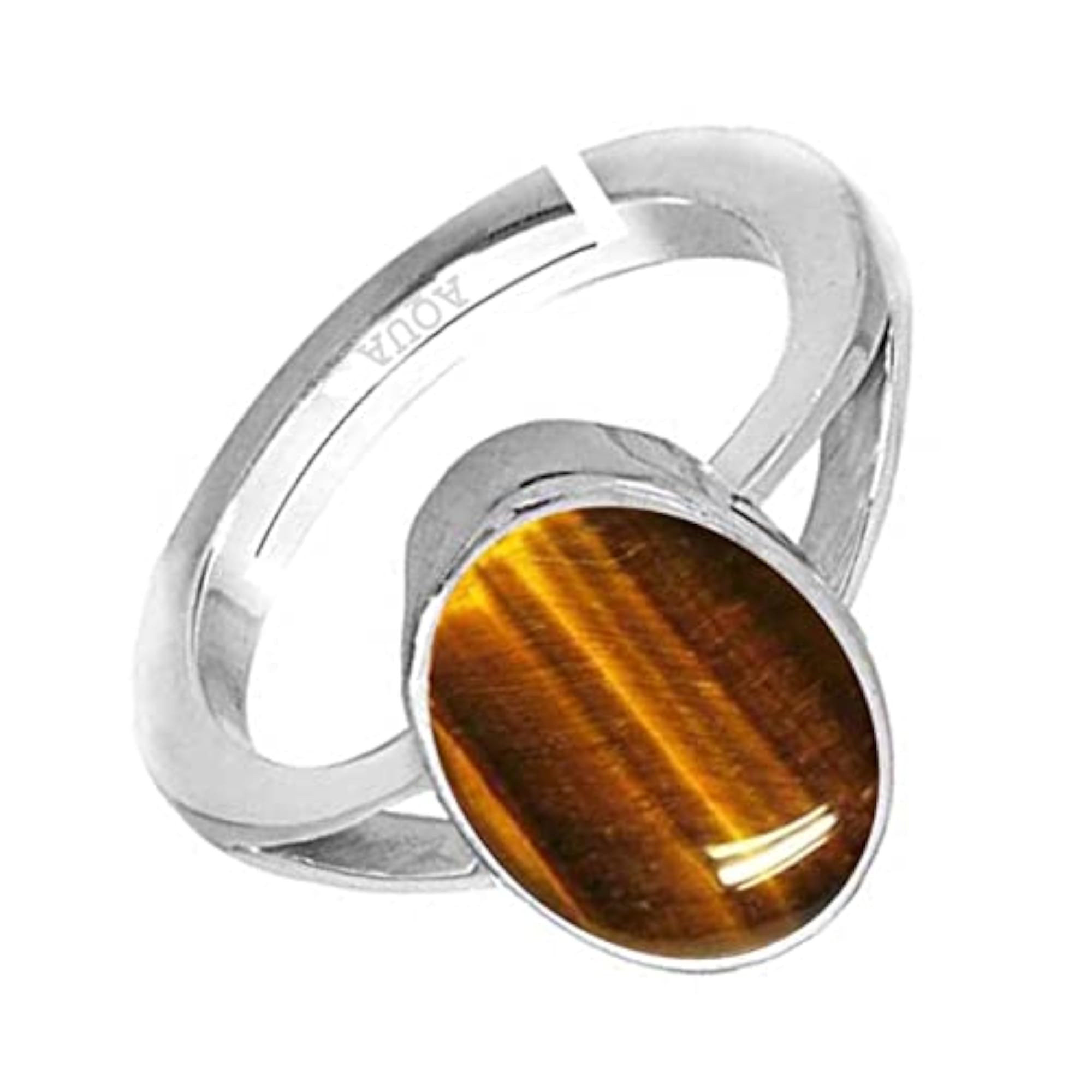 Men's Adjustable 925 Sterling Silver Tiger Eye Gemstone Ring