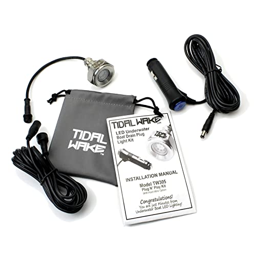 image for Tidal Wake Plug N' Play IP68 Underwater LED Boat Drain Plug Light, No 