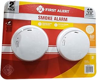 First Alert 10 Year Photoelectric Smoke Alarm 2 Pack,