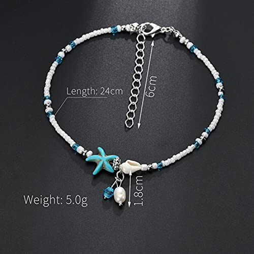 Pulsera bohemia estrella de mar tobilleras DIY joyería cadena mujer 3