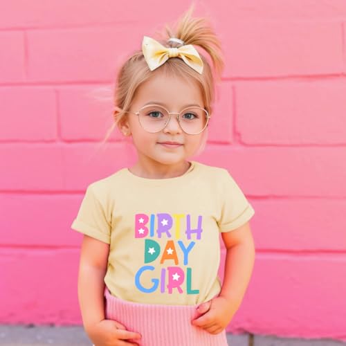 Image of Birthday Girl Shirt 2nd 3rd 4th 5th 6th 7th Girls Birthday Tshirts Cotton Short Sleeve Tee Tops Outfit