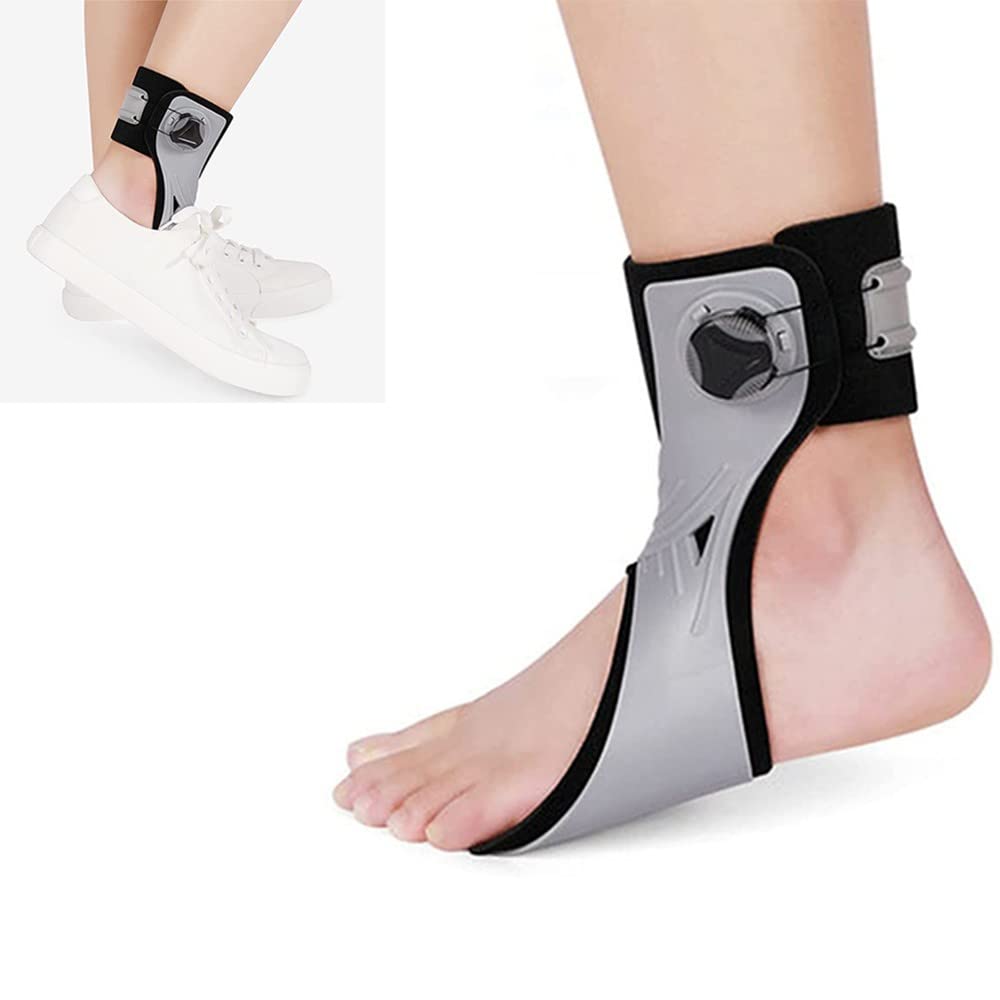 REHOOF Drop Foot Brace Orthese, Plantarfasziitis Kompressionsbandage, Riemen Fuß Drop Fuß Nervenverletzung Rehabilitationstraining für Schlaganfall-Hemiplegie Right,Large