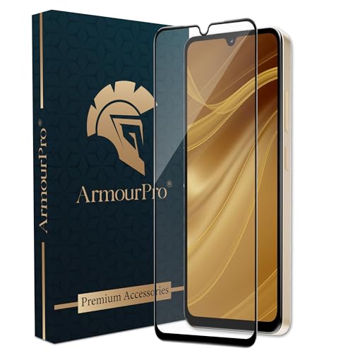 Image of ArmourPro Military Grade Gorilla Tempered Glass Screen Protector For Poco C71 and Poco C75 (6.88 Inch) With Edge-to-Edge Protector Coverage and Easy Installation Kit |Black