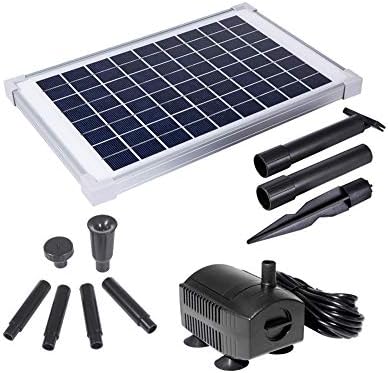 Solariver Solar Water Pump Kit -160+GPH Submersible Water Pump with Adjustable Flow, 12 Watt Solar Panel for Sun Powered Fountain, Pond Aeration (No Battery, Daytime Operation Only)