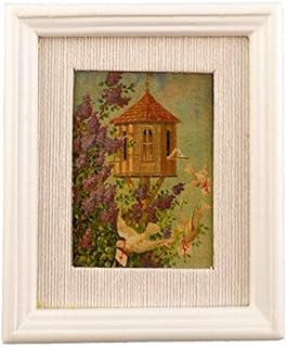 Melody Jane Dolls Houses House Miniature Accessory Dovecote Dovecot Picture Painting White Frame