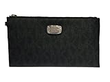 Michael Kors Jet Set Item Large PVC Top Zip Clutch & Wristlet (Black)