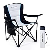 Homarkable Camping Folding Chair Oversized Padded Quad Arm Chair Collapsible Steel Frame Heavy Duty