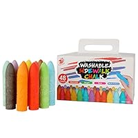 TBC Jumbo Pavement Chalks 48pcs, Washable Outdoor Chunky Chalk Sidewalk Giant Chalk Set Non-Toxic for Kids, Outdoor Playground Drawing & Blackboard Games