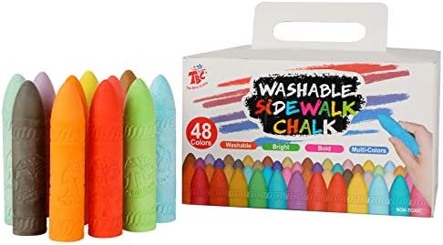 TBC Jumbo Pavement Chalks for Toddlers 48pcs Washable Outdoor Chunky Chalk for Kids Sidewalk Children Giant Chalk Set Non-Toxic for Street Yard Blackboard Chalkboard Playground Games Drawing Painting