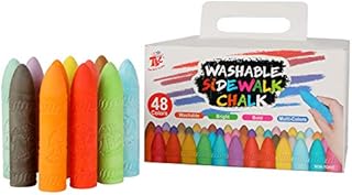 TBC Jumbo Pavement Chalks for Toddlers 48pcs Washable Outdoor Chunky Chalk for Kids Sidewalk Children Giant Chalk Set Non-Toxic for Street Yard Blackboard Chalkboard Playground Games Drawing Painting
