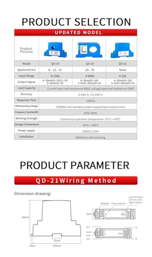 Convertisseur d'alimentation 24 V CC transmetteur RS485 entrée DC 0-3A haute précision