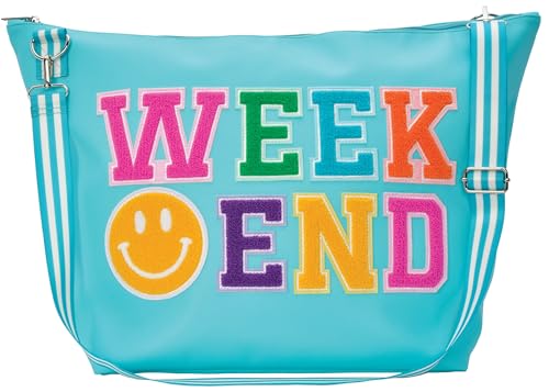 iscream Girls' Weekender Travel Tote Bag with Adjustable Strap and Interior Zipper Pocket - Bright Rainbow Collection