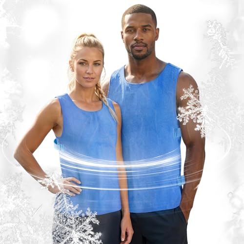 HJDHS Cooling Ice Vest for Men Women - PVA Water Activated Evaporative Cool Cold Vest for MS Hot Weather (22.4