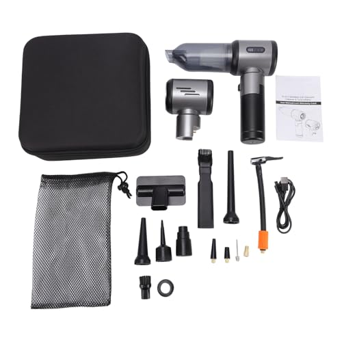 Mulcort Aspiradora De Coche Inalámbrica Multifunción 4 en 1 Potente Succión 16000PA Inflador De Neumáticos 150PSI Batería Recargable 6000mAh Luz LED para Uso En Coche Hogar Y Exte
