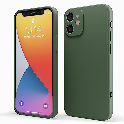 Red Ember Shockproof Case for iPhone, Ultra Slim Protective Liquid Silicone Matte Finish Phone Case with Soft Anti-Scratch Microfiber Lining (Green, iPhone 11)