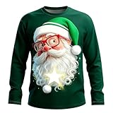 Sudadera de Navidad para hombre, diseño divertido de Papá Noel, estampado 3D, ajuste holgado, manga larga, informal, novedosa, ligera, disfraz de festival