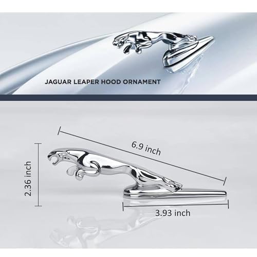 Image of Hood Emblem - Compatible with XE, XF, XJ JG Accessories- 3D Classical Design - Hood Emblem in Chrome /Black Finish(Black)
