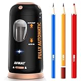 AFMAT Electric Pencil Sharpener, Auto in & Out, Fully Automatic Pencil Sharpener, Rechargeable Hands-Free Sharpeners for Jumbo & Colored Pencils (7-11.5mm), Good for Classroom/Home/Office PSC8(Black)