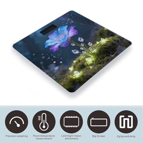 Báscula digital de baño Crystal Flower con pantalla LCD miniatura 3