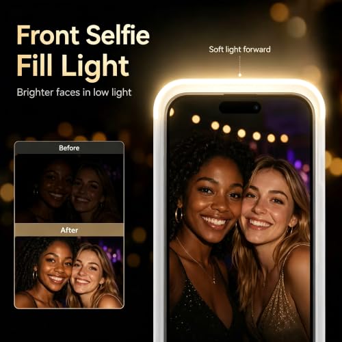 Coque iPhone 13 Pro Max MagSafe avec lumière selfie LED rechargeable USB-C - 3