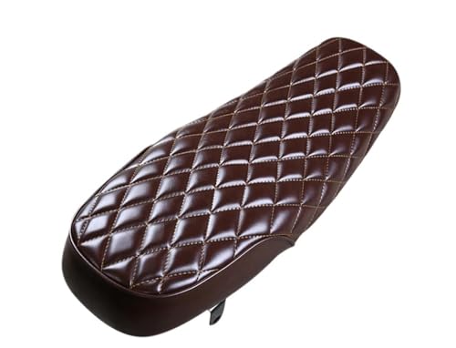 Asiento de motocicleta vintage plano de cuero sintético PU con 63 cm de longitud total
