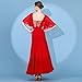 ZYDANC Ballroom Dance Dresses Backless Split Skirt Waltz Training Dance Costumes Smooth Foxtrot Tango Dancewear,Red,S