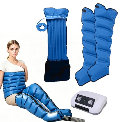 SULQING Presoterapia Piernas Y Abdomen – 6 Cámaras Máquina De Presoterapia para Casa | Lipedema, Presión 0-240 mmHg, Temporizador 0-30 Min | Mejora Circulación Y Uso Diario