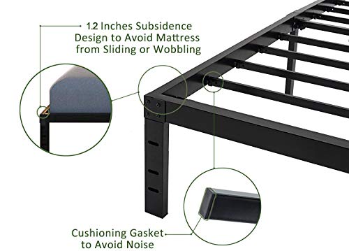45Minst 18 Inch Platform Bed Frame/Easy Assembly Mattress Foundation / 3000Lbs Heavy Duty Steel Slat/Noise Free/No Box Spring Needed,King #TOP3