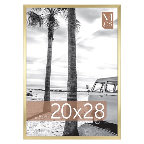 Image of MCS Foundation 20x28 Poster Frame Traditional Brass, Vertical & Horizontal Wall Hanging Large Picture Frame for Photos, Posters & Art Prints (1-Pack)