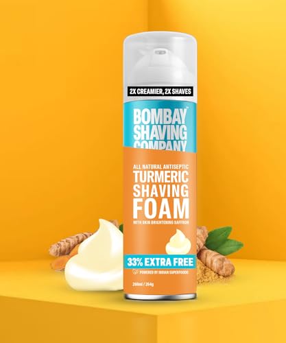 Bombay Shaving Company Turmeric Shaving Foam (Pack of 2),266 ml (33% Extra) with Turmeric & Sandalwood