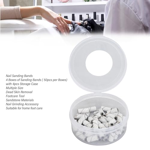 100Pcs SandingBands 150 Grinding Polisher for Nail Drill Files, Effective Dead Skin Removal, Footcare Tool with Multiple Sizes, Sandstone Material - Image 4