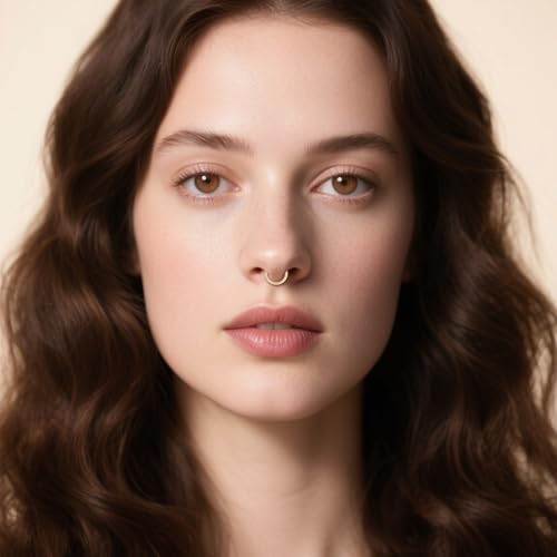 D.Bella Fake Septum Piercing Faux Nose Rings Hoop Stainless Steel Faux Lip Ear Nose Septum Ring Non Piercing Clip On Nose Hoop Rings Body Piercing Jewelry4