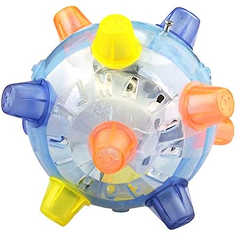 Zonster Led Light Jumping Flashing Dog Ball for Pets Dogs Cats Toys, Dancing Vibrating Changing Color Bounce Springball Random Color Cover