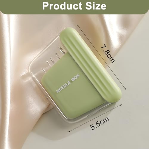 TUYOBG Tragbarer Grün Magnetisch Nadeln Aufbewahrungskoffer, Magnetisch Nadelkissen Aufbewahrung, Nähnadeln Aufbewahrungsbox für Reise und Strickzubehör, Kompakte und Praktische Nadelauswahl