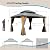 12x14ft Hardtop Gazebo Cedar Wood Frame, Outdoor Gazebo with Galvanized Steel Double Roof, Grill Gazebo Suitable for Patios, Backyards and Lawns