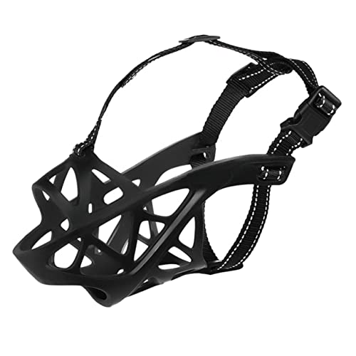 FONDOTIN 銃口 噛む人 無駄吠え防止 犬カバー 犬 犬用 調節可能な犬 犬の バスケットマズル 大型犬用マズル ピアスマズル アウトドア用マズル Black